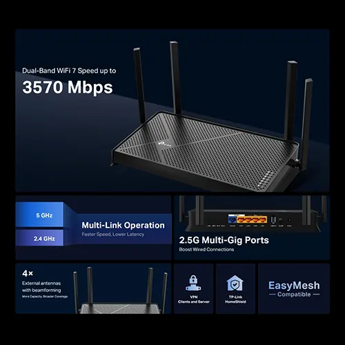 Tp-Link Archer BE230 Dual-Band BE3600 Wi-Fi 7 Router